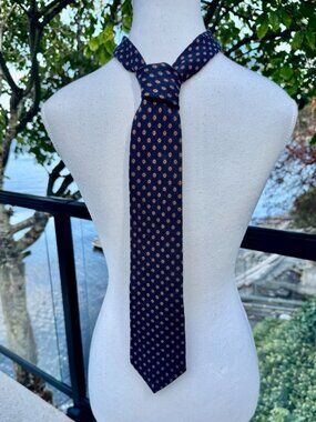 Vintage Paco Rabanne Navy Blue 100% Wool Neck Tie